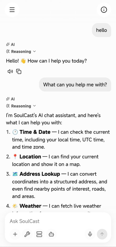 SoulCast 应用界面截图